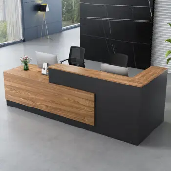 Modern L-Shaped Reception Desk with Lockable Drawers